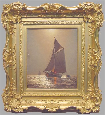 Lot 10 - James Gale Tyler 1855-1931 SAILBOAT AT DUSK...