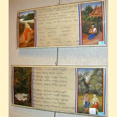 Lot 103 - Two Thai Illuminated Book Pages, Probably from...