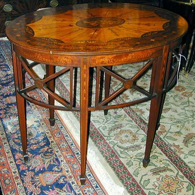 Lot 446 - Edwardian Marquetry Inlaid Mahogany Center Table
