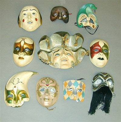 Lot 307 - Group of Venetian Carnival Masks Italian,...
