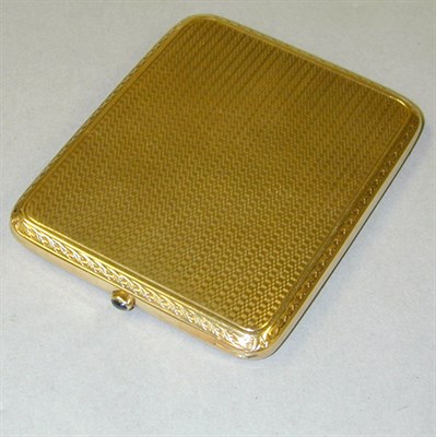 Lot 223 - Gold Cigarette Case 14 kt. yellow gold, of...