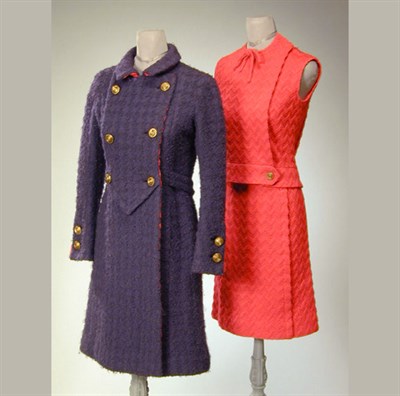 Lot 675 - Chanel Blue and Red Wool Ensemble French,...