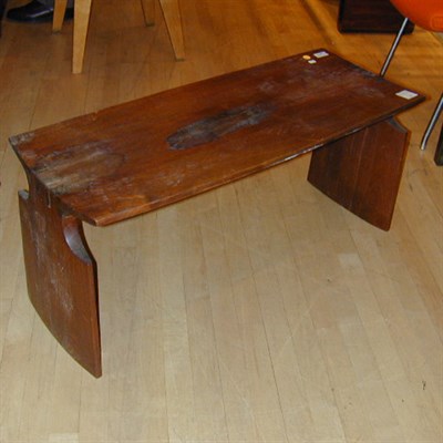 Lot 208 - Walnut Bench Of simple 'H' form with mortised...