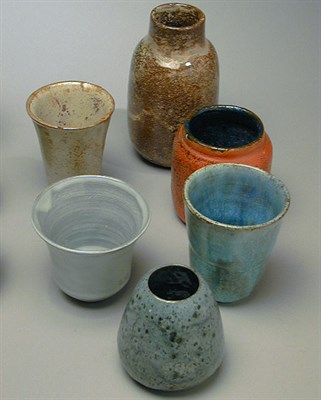 Lot 200 - Group of Six Pottery Vases Lea Halpern With...