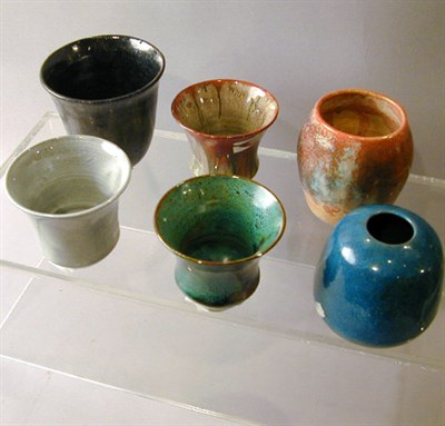 Lot 180 - Group of Six Pottery Vases Lea Halpern With...