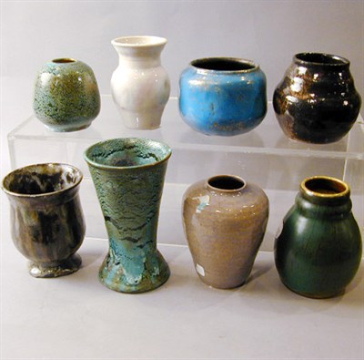 Lot 181 - Group of Eight Pottery Vases Lea Halpern With...