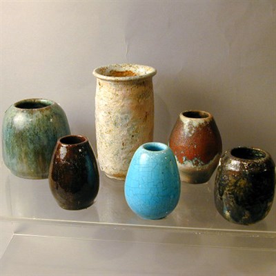 Lot 182 - Group of Six Pottery Vases Lea Halpern With...