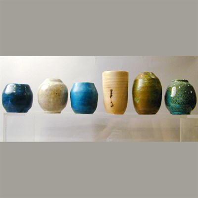 Lot 183 - Group of Six Pottery Vases Lea Halpern With...