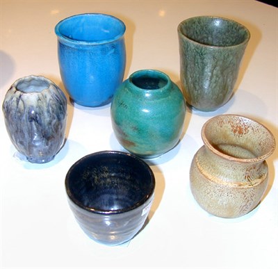 Lot 184 - Group of Six Pottery Vases Lea Halpern With...