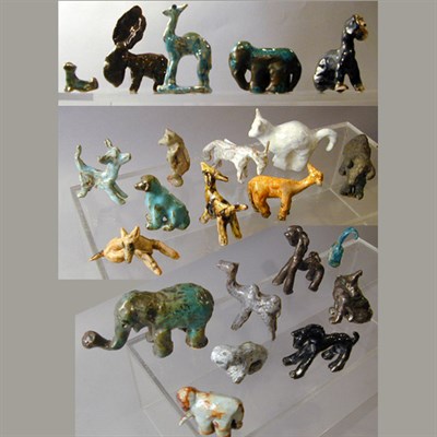 Lot 176 - Group of Pottery Animal Sculptures Lea Halpern...