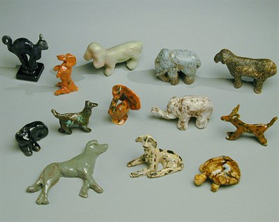 Lot 191 - Group of Pottery Animal Sculptures Lea Halpern...
