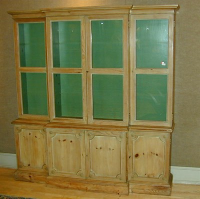Lot 297 - Georgian Style Pine Breakfront Bookcase