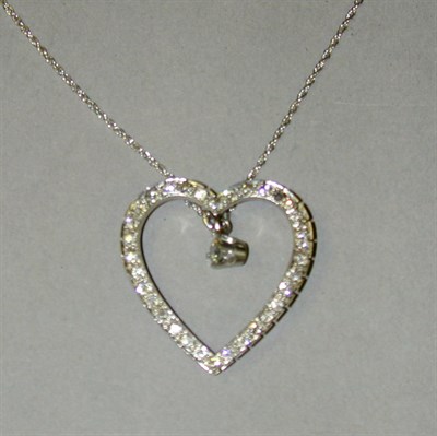 Lot 147 - Diamond Heart Pendant and Chain The pendant...