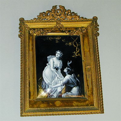 Lot 394 - Framed Limoges Enamel Plaque