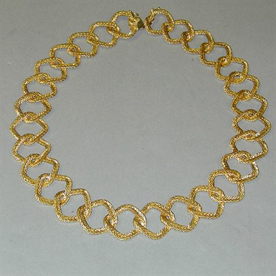 Lot 365 - Gold Link Necklace 18 kt. yellow gold,...