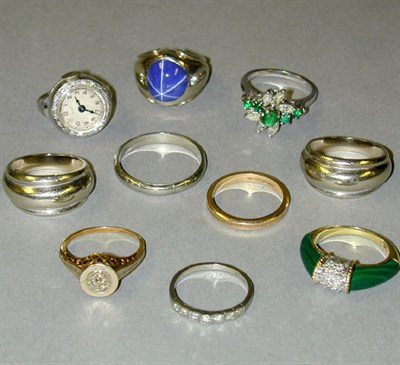 Lot 159 - Lot of Assorted Rings 14 kt. yellow and white...