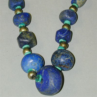 Lot 319 - Antique Lapis-Lazuli and Turquoise Bead...