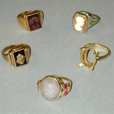 Lot 27 - Group of Assorted Rings Comprising three 14 kt....