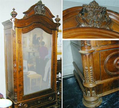 Lot 594 - Victorian Walnut Armoire The arched crest...