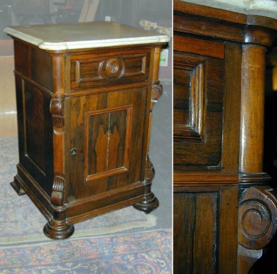 Lot 588 - Pair of Victorian Rosewood Bedside Cabinets...