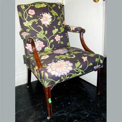 Lot 457 - Pair of George III Style Upholstered Mahogany...