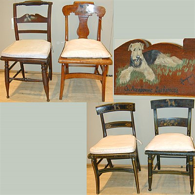 Lot 31 - Group of Four Painted American Side Chairs...
