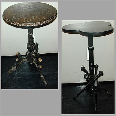 Lot 144 - Two Victorian Ebonized or Walnut Plant Stands