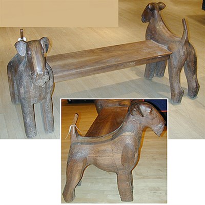 Lot 43 - Mahogany Bench Each support in the form of an...