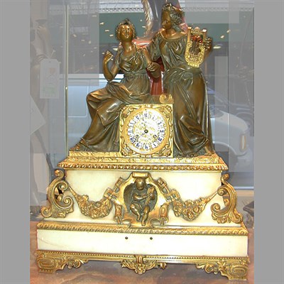 Lot 448 - Napoleon III Gilt and Patinated-Bronze Clock...