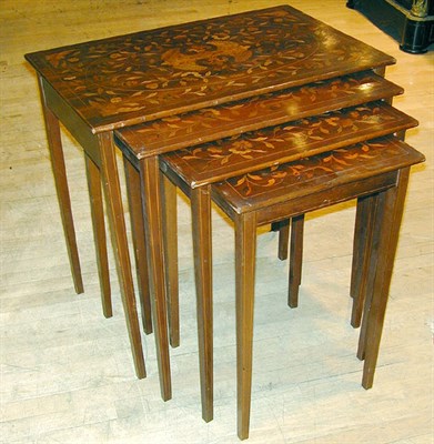 Lot 600 - Nest of Four Mahogany Tables Each with a...