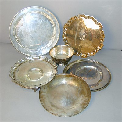 Lot 336A - Group of Nine Sterling Silver Platters and...