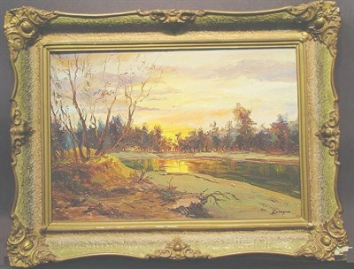 Lot 82 - Zwiagina Polish, 20th Century SUNSET RIVER...