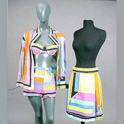 Lot 595 - Pucci Four-Piece Cotton Ensemble Italian, late...