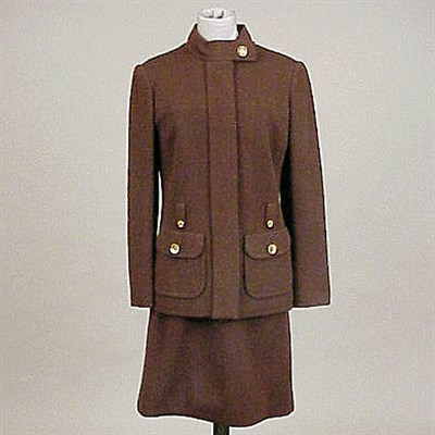 Lot 633 - Yves Saint Laurent Brown Knit Ensemble French,...