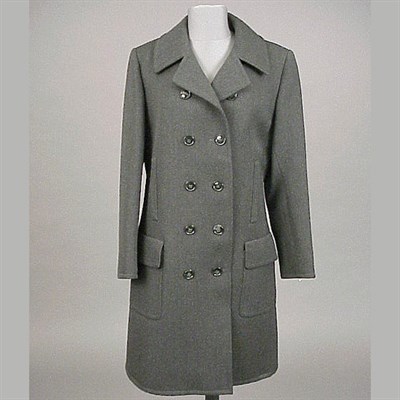 Lot 634 - Yves Saint Laurent Gun Metal Gray Coat French,...