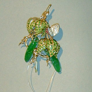 Lot 382 - Gold, Platinum, Demantoid Garnet, Diamond and...