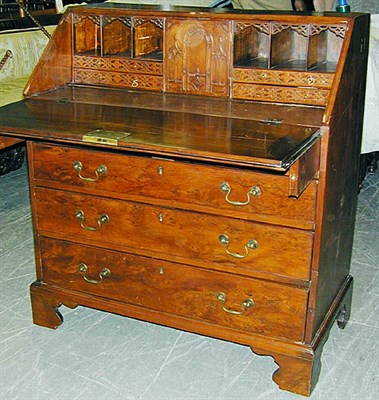 Lot 371 - George III Maple Slant-Front Desk