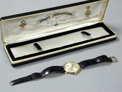 Lot 227 - Gentleman's Gold Wristwatch The leather band...