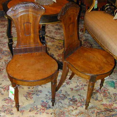 Lot 353 - Pair of Victorian Mahogany Hall Chairs