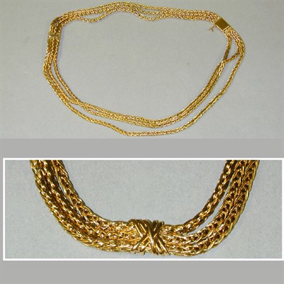 Lot 239 - Three Strand Gold Necklace 18 kt. yellow gold,...