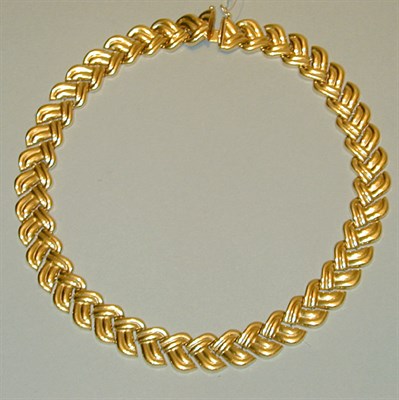 Lot 241 - Gold Necklace 14 kt. yellow gold, designed as...
