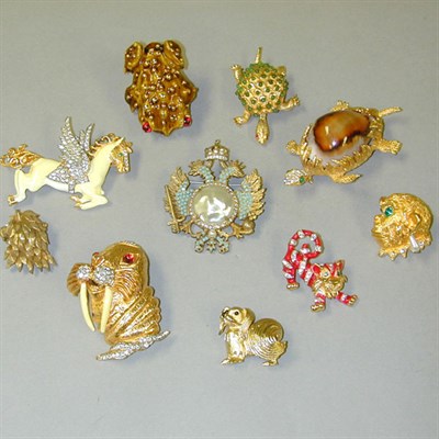 Lot 64 - Lot of Ten Assorted Animal Pins Including...
