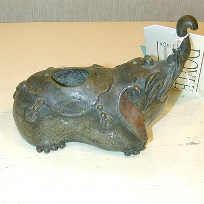 Lot 157 - Bronze Model of a Recumbent Elephant Probably...