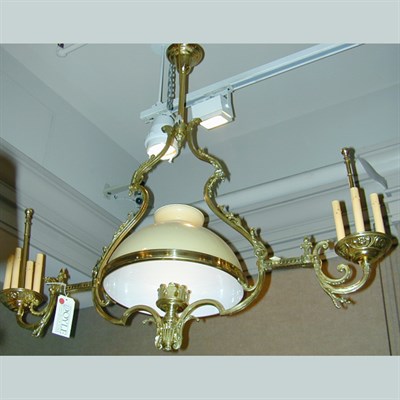 Lot 435 - Victorian Gilt-Brass Nine-Light Billiard Fixture