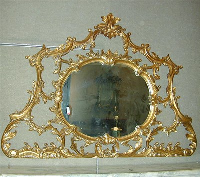 Lot 406 - Georgian Style Gilt-Decorated Overmantel Mirror