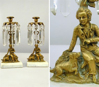 Lot 538 - Pair of Federal Style Gilt-Brass and Marble...