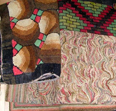 Lot 452 - Group of Three Hooked Rugs Various designs....