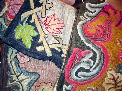 Lot 450 - Group of Four Hooked Rugs Each with foliate...
