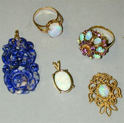Lot 75 - Lot of Assorted Opal Jewelry 14 kt. yellow...