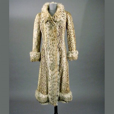 Lot 655 - Fur Lined Python Coat 1980s Natural colors of...